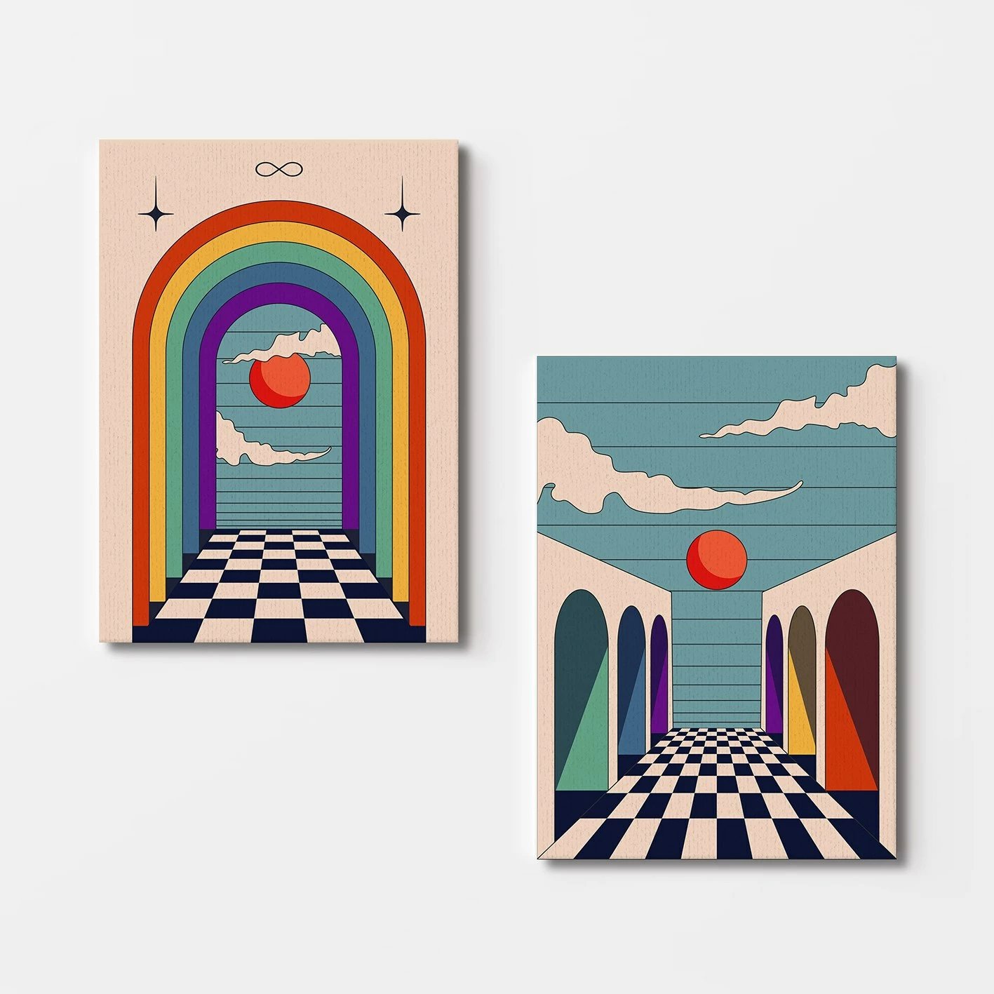 Pikturë dekorative në kanavacë (2 copë), Wallity, 2KNV4287, 70x100