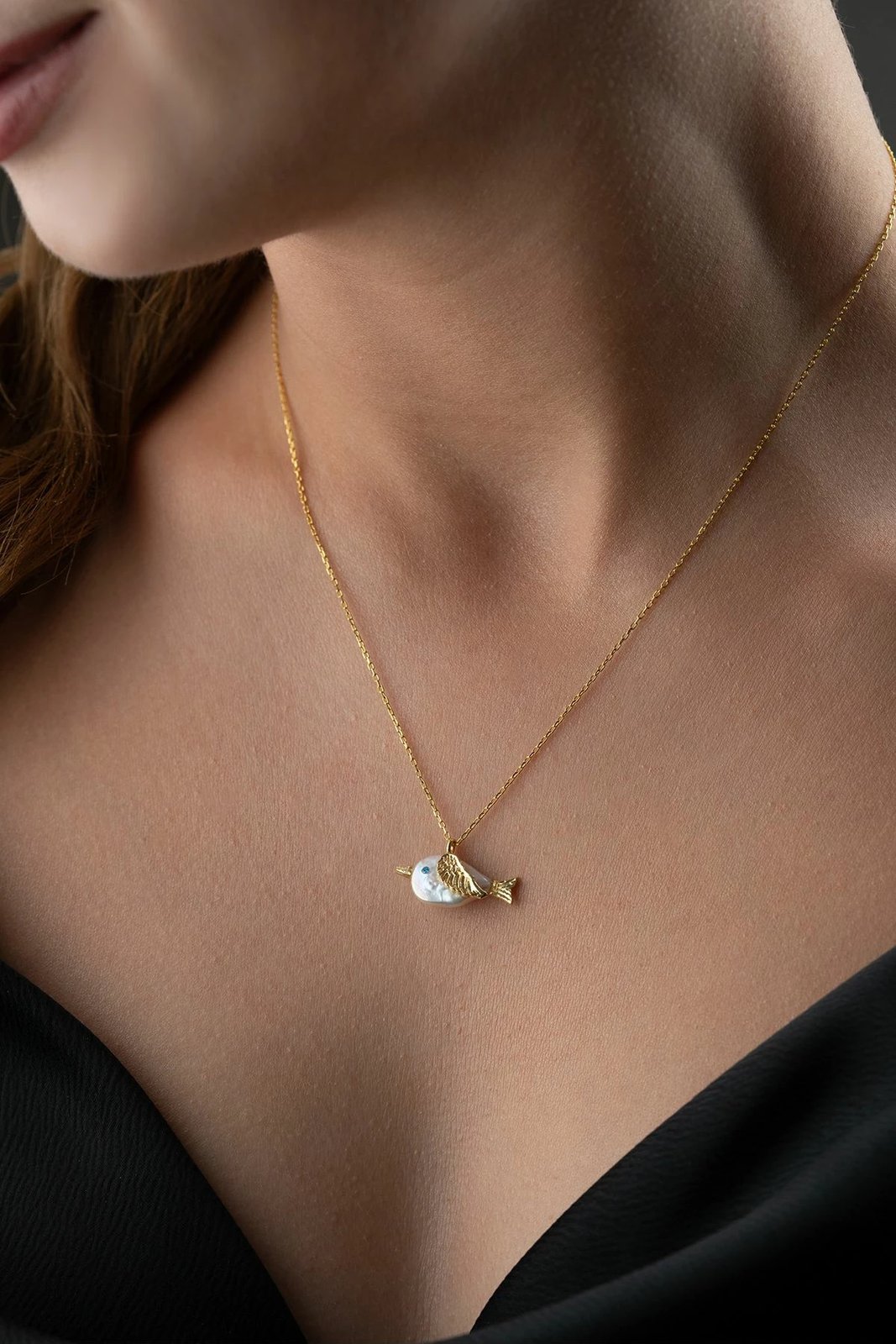 Varëse argjendi me figurë zogu, ngjyrë ari, Jumeon, SİLVANOJEWELRY310