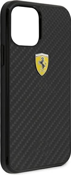 Mbështjellës Ferrari On Track Real Carbon për iPhone 12 mini, 5.4", i zi, hardcase