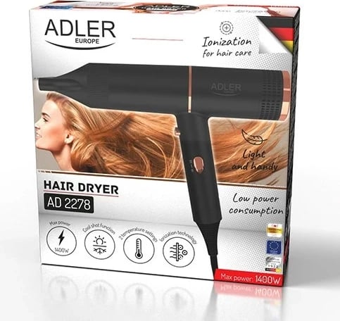 Tharëse flokësh Adler AD 2278, E zezë