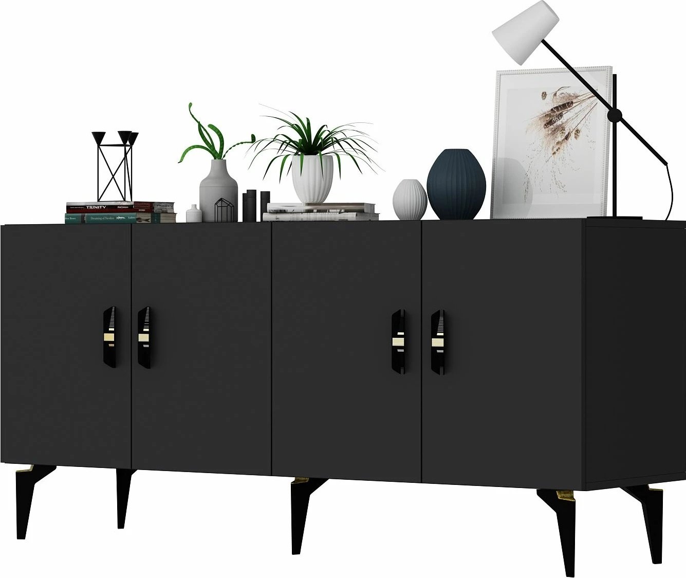 Konsol Skye Decor, ngjyrë antracit, Plus