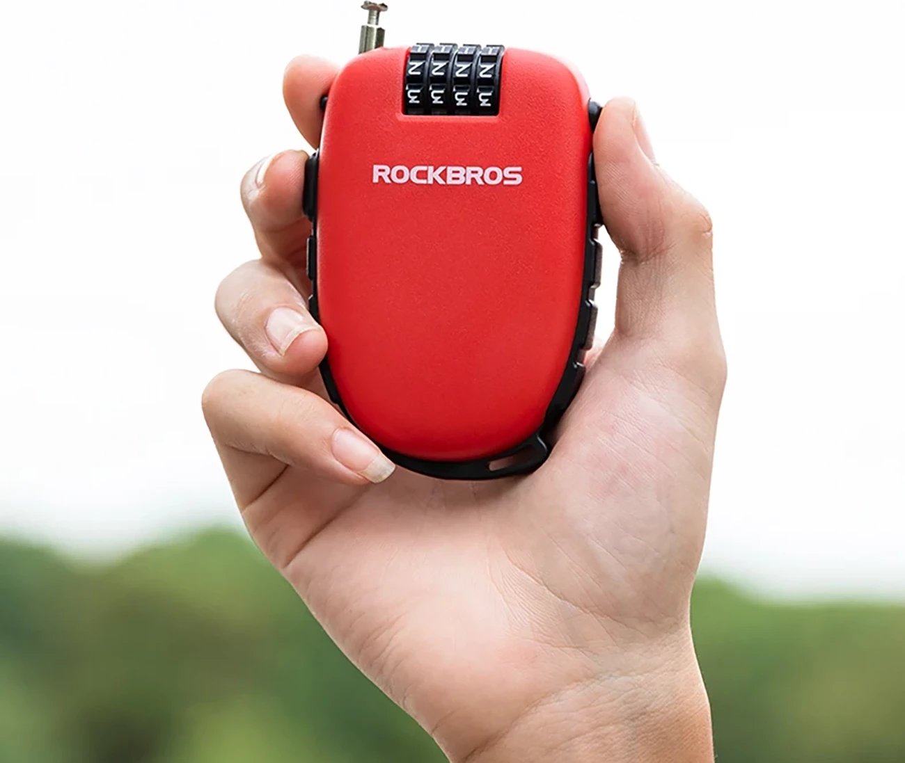 Bravë biçiklete Rockbros 32420981001 me kabllo të tërheqshme, e kuqe