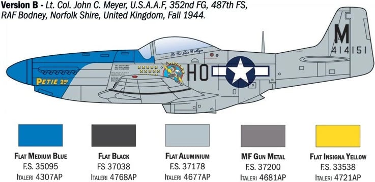 Model plastik aeroplani Italeri P-51D Mustang Aces 1:72 Model plastik aeroplani Italeri P-51D Mustang Aces 1:72