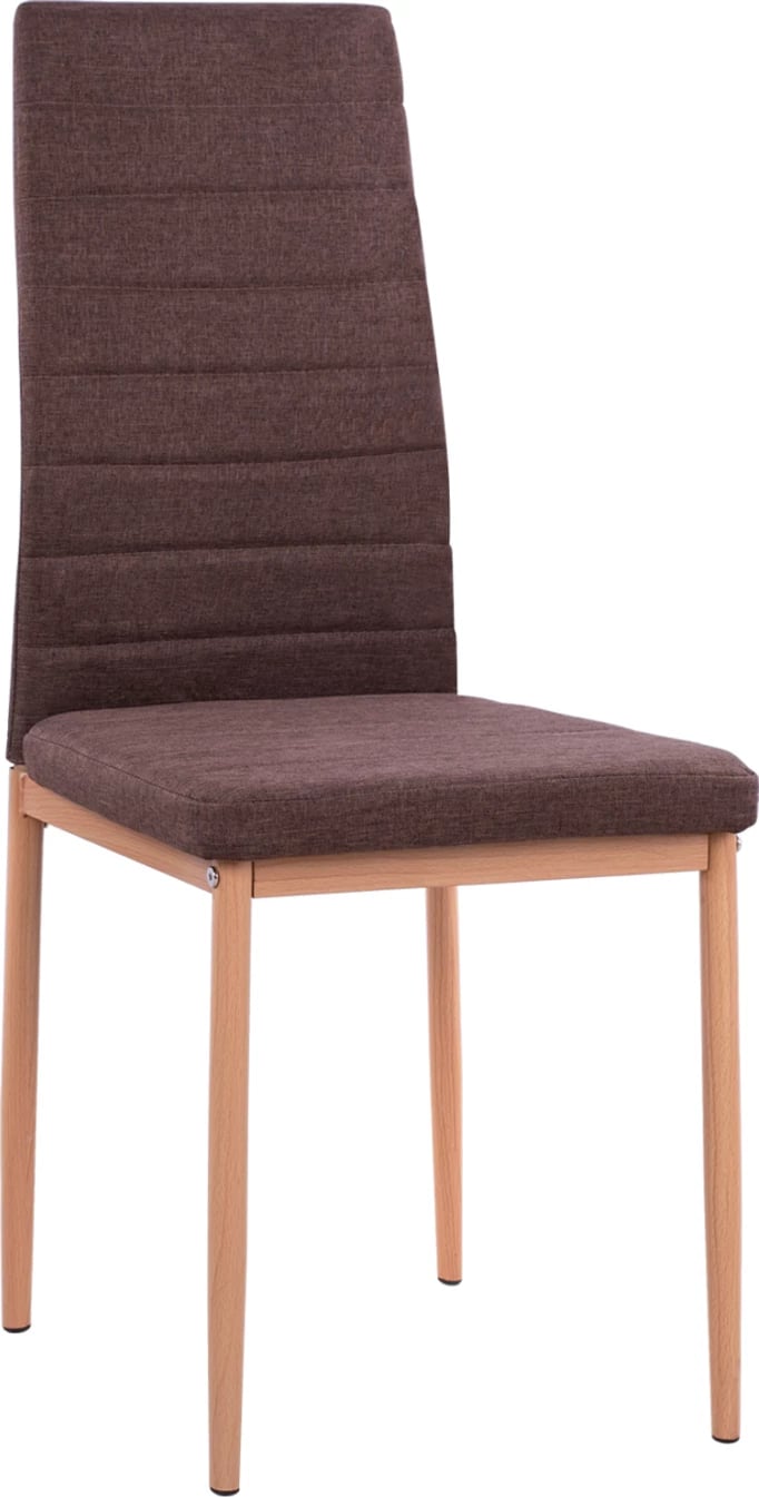 Karrige metalike Lady FH0037.13, pëlhurë kafe me kornizë metalike K/D 40x48x95 cm, set prej 4 copash