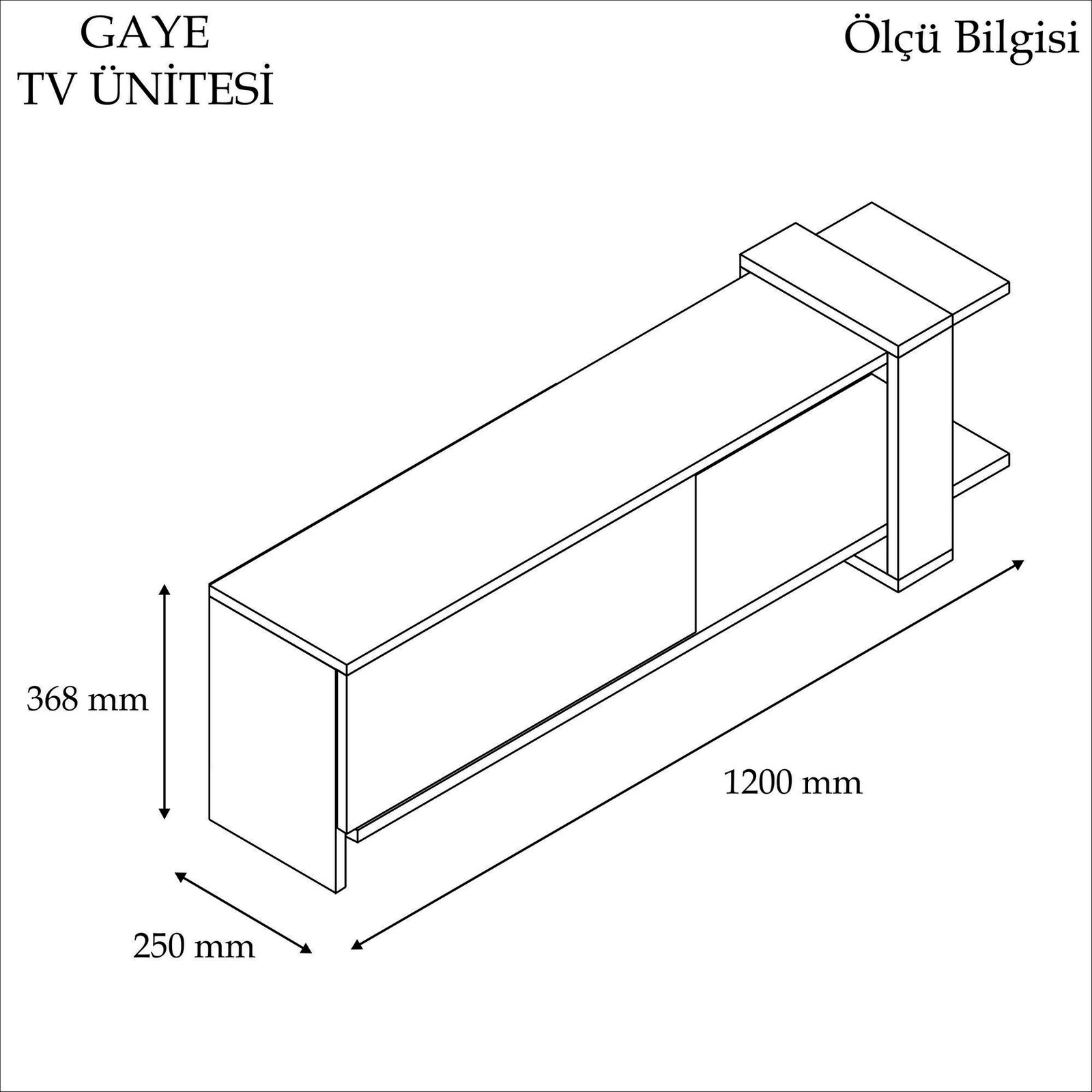 Mbajtës TV Hanah Home, Gaye, ngjyrë arre, e bardhë