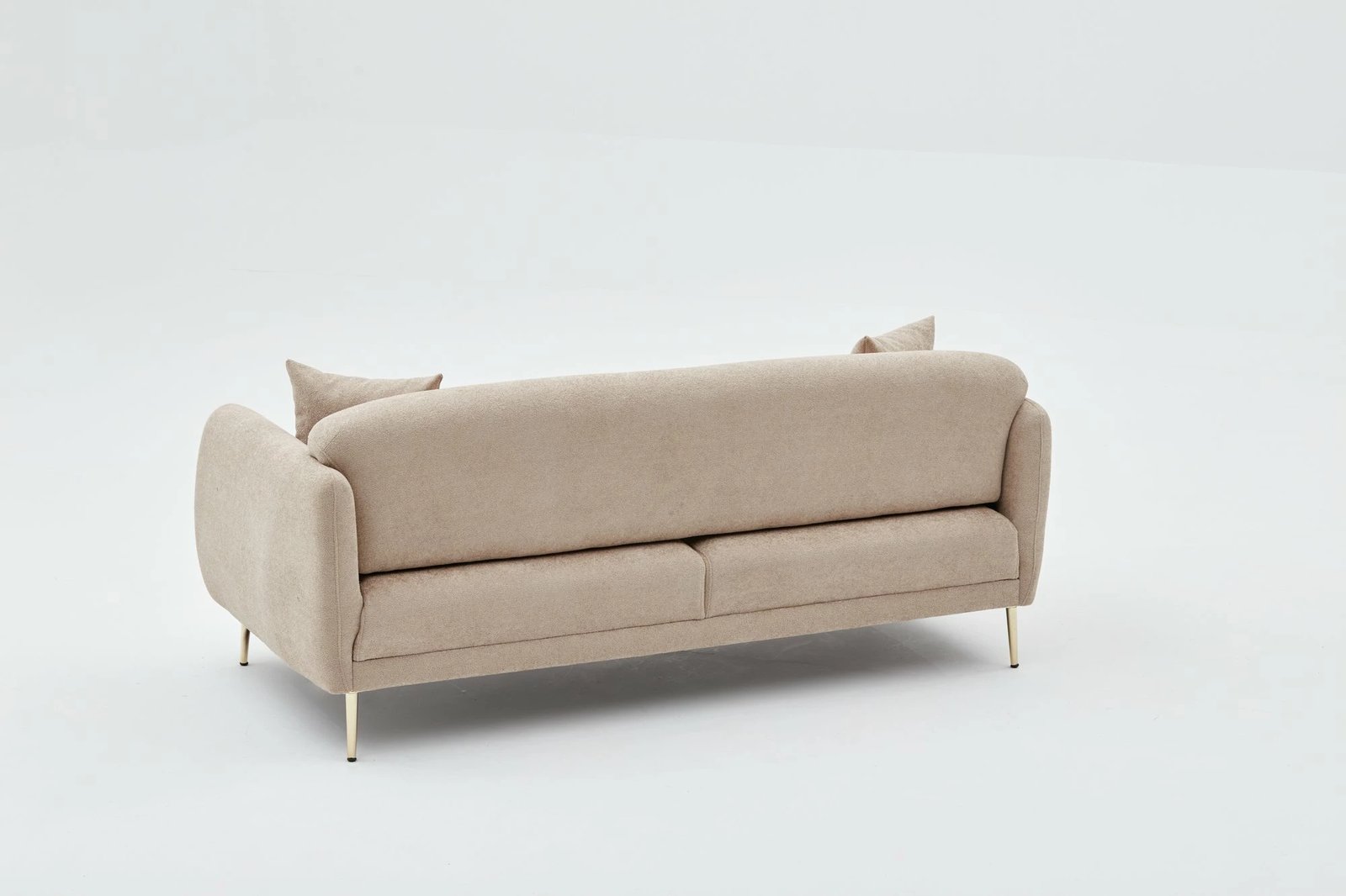 Divan-krevat treshe Simena, bezhë, këmbë metalike, Atelier del Sofa