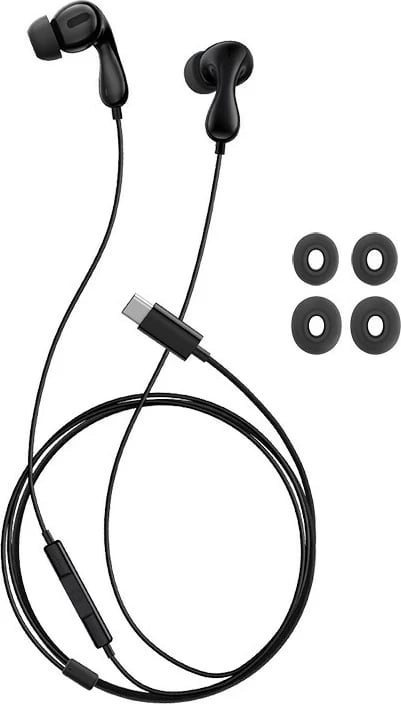 Kufje Baseus Encok CZ20, me kabllo, për thirrje/muzikë, USB Type-C, Zezë