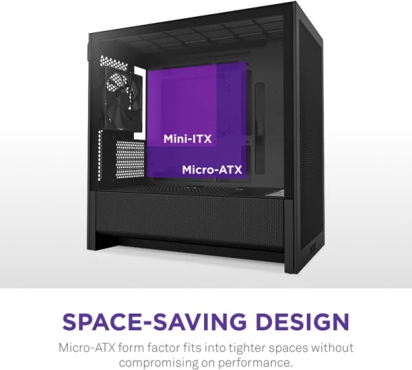 Kasë kompjuteri NZXT H3 Flow (CC-H31FB-01), e zezë