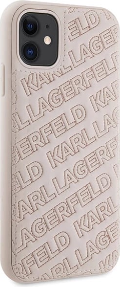 Mbështjellës Karl Lagerfeld Quilted K Pattern për iPhone 11/XR, rozë