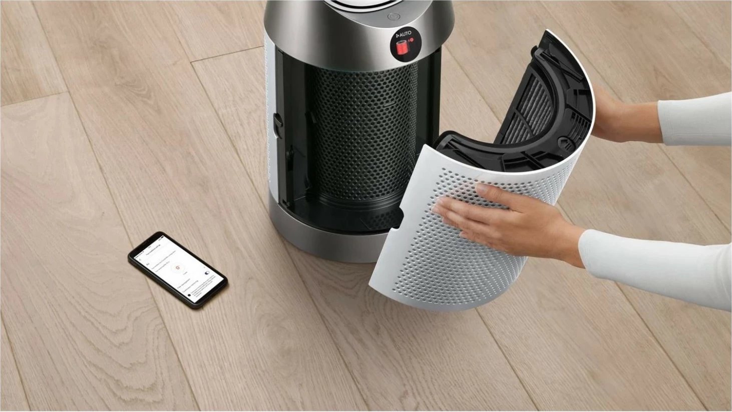 Purifikator ajri Dyson Purifier Cool PC1, HEPA 13, smart, argjendtë