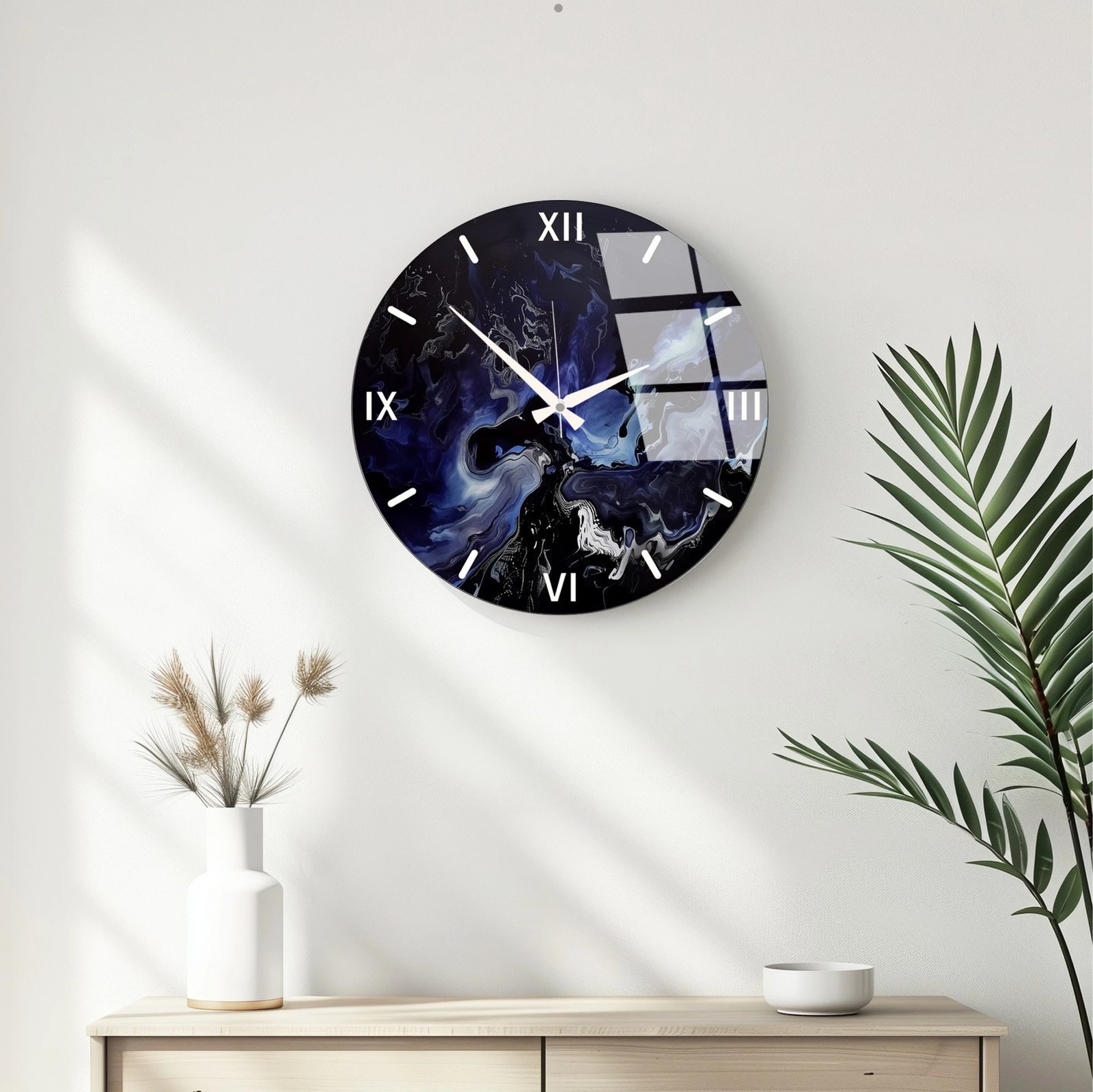 Orë muri dekorative prej xhami, Wallity, Huhu344, 40x40cm