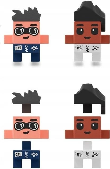 Set ndërtimi Marioinex Mini Waffle City Race, 80 elemente, me 2 figura, shumëngjyrësh