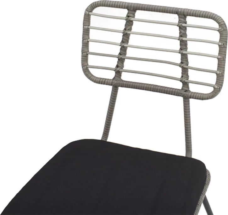 Set tavolinë me karrige për terasë Naoki - Kliton, alumin antracit, metal, ngjyrë e zezë, 80x80x74cm, 3 copë