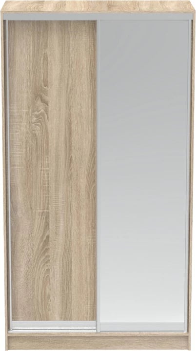 Dollap me dy dyer rrëshqitëse, pasqyrë, ngjyrë sonoma, 120x60x220cm