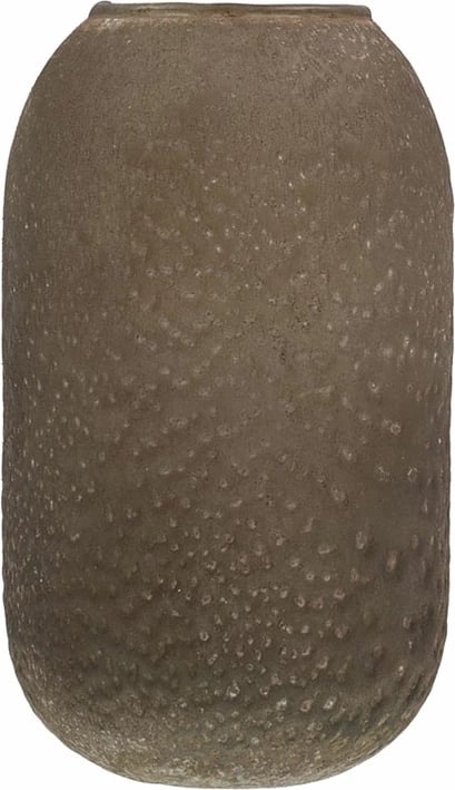 Vazo MELI, qelq, ngjyrë balte, 11x11x19cm