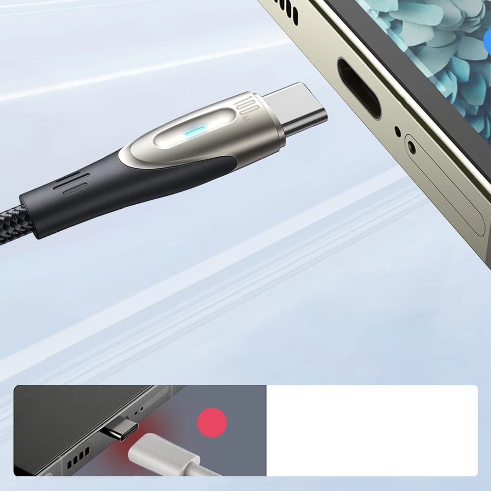 Kabllo USB-C në USB-C Joyroom Star-Light Series SA27-CC5, 1.2m, 100W, e zezë