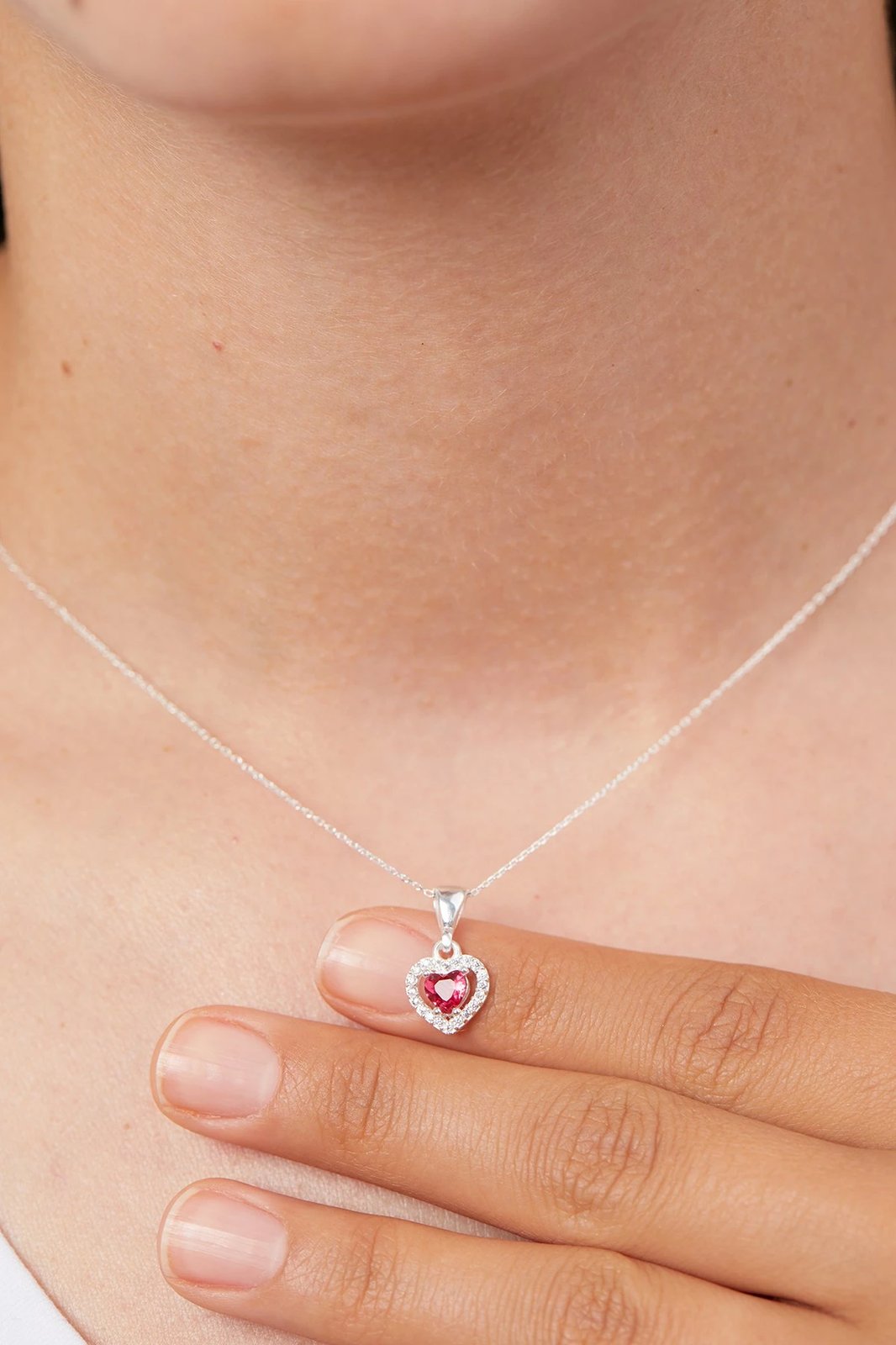 Qafore argjendi Elika Silver, e kuqe, ELKMD50555