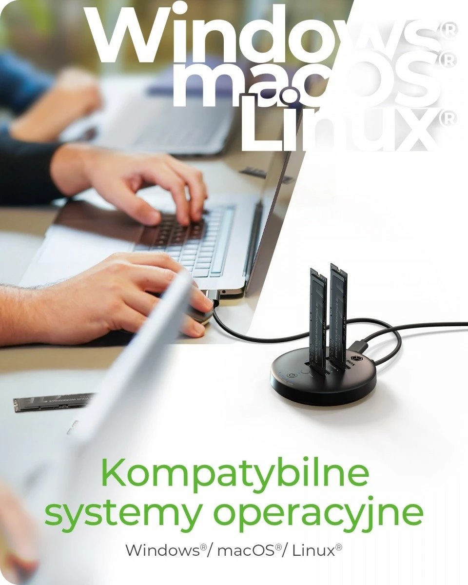 Stacion klonimi & docking IcyBox IB-1612MCL-C31 për 2x NVMe M.2 SSD, i zi