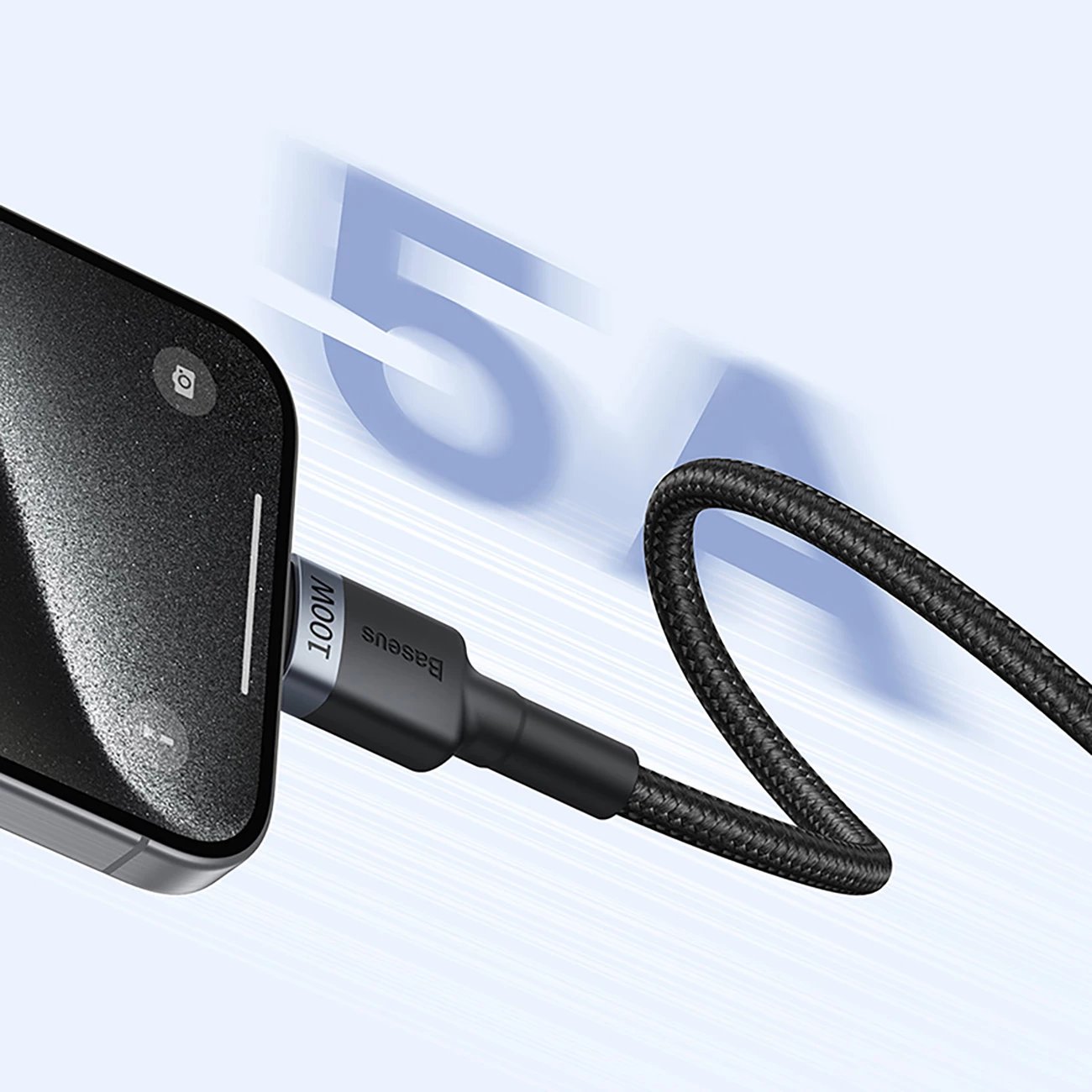 Kabllo USB-C Baseus Cafule, 2m, 100W, set prej 2 copë, zi-kuqe dhe zi-gri