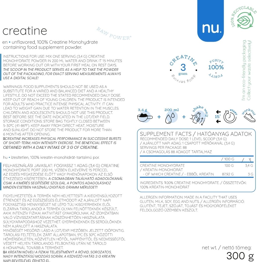 Creatine Monohydrate 300gr