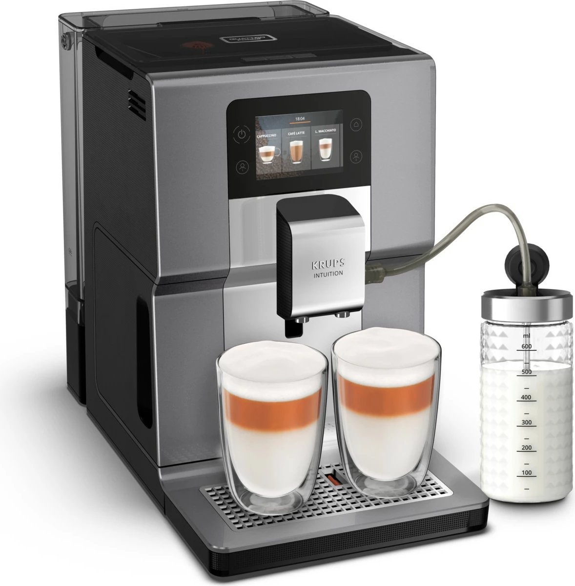 Aparat espresso Krups EA875E, 3L, mulli i integruar, touch, gri