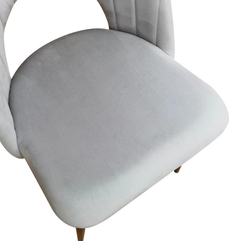 Karrige Lovingo, kadife gri, këmbë metalike të zeza, set 2 copë, 50x47x85.5cm