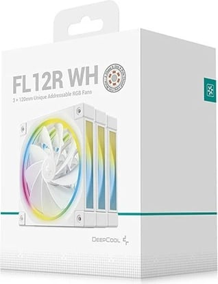 Ventilatorë kasë Deepcool FL12R WH-3 IN 1, 120mm, ARGB, set 3 copë, bardhë