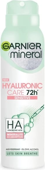 Spray antiperspirant për femra Garnier Mineral Hyaluronic Care 150ml