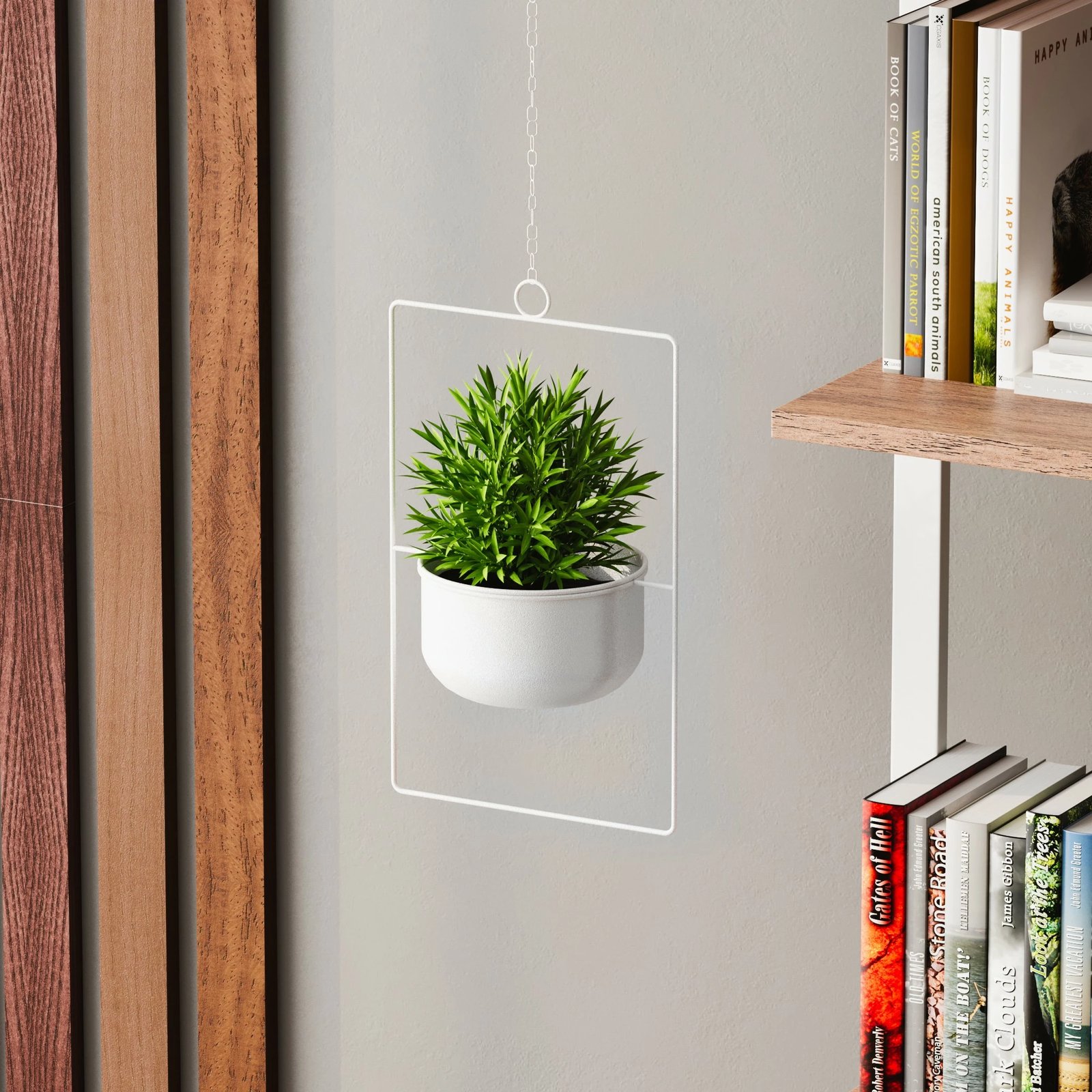 Vazo dekorative, metalike, e bardhë, Aberto Design, për parapet