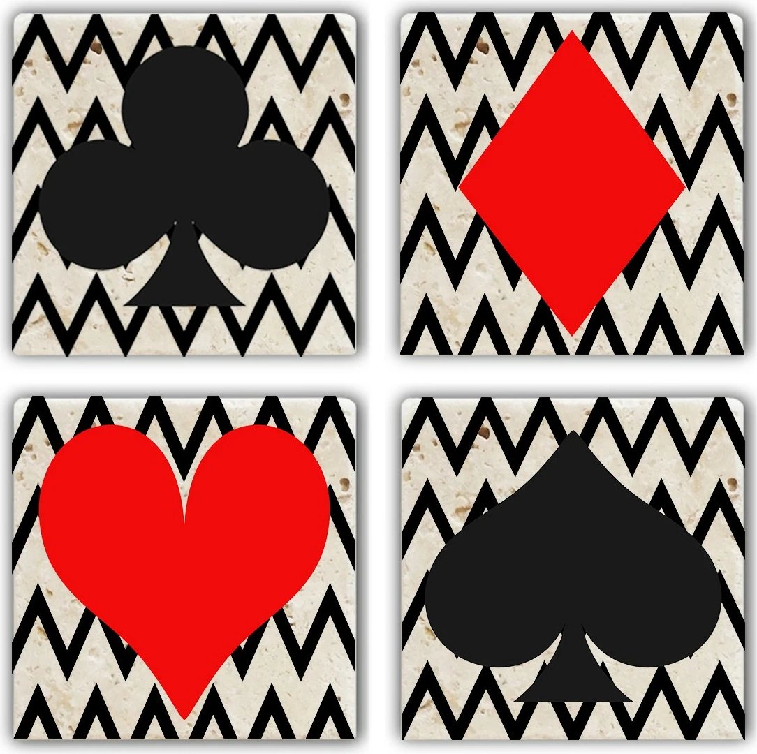 Set nënshtruesish prej guri natyral, 4 copë, shumëngjyrëshe, Hermia, TBA7436502935909