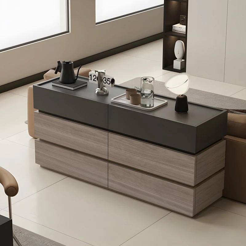 Komodë me sirtarë, ngjyrë anthracite-sonoma, 120x40x72cm