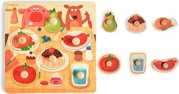 Puzzle druri Mideer "Dinner Time" 22.5x22.5cm 6 pjesë