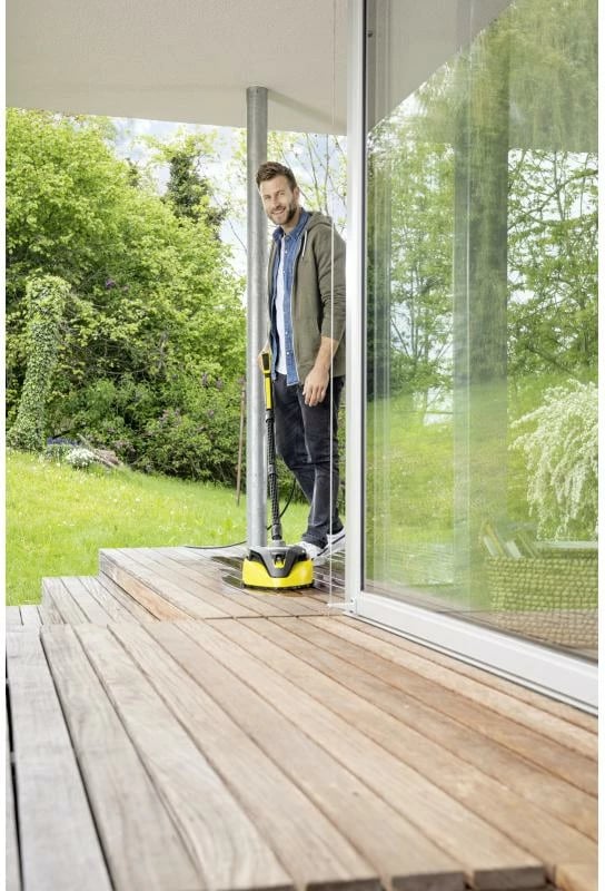 Pastrues sipërfaqesh për larëse me presion, Kärcher T-Racer T7 Plus (2.644-074.0), me krahë dyshe rrotullues, Powerdüse, për K4–K7, e verdhë/zezë