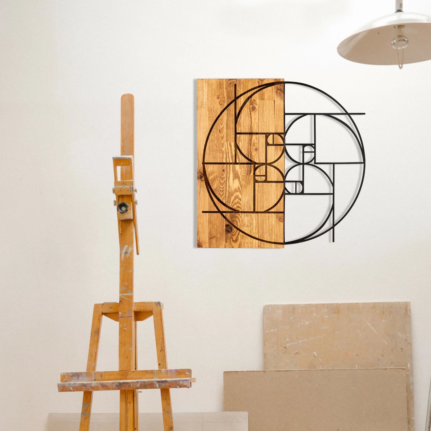 Aksesor dekorativ muri prej druri, Wallity, ngjyrë ari