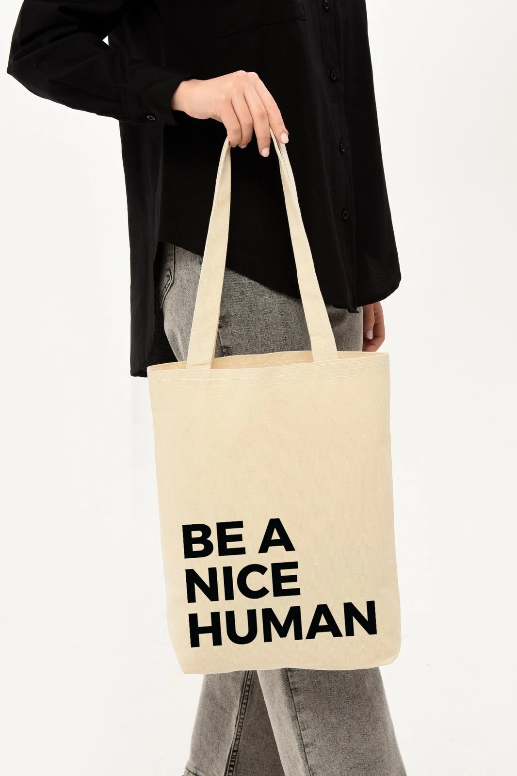 Qese tote Zoozie Bags, krem, 35x40x8cm