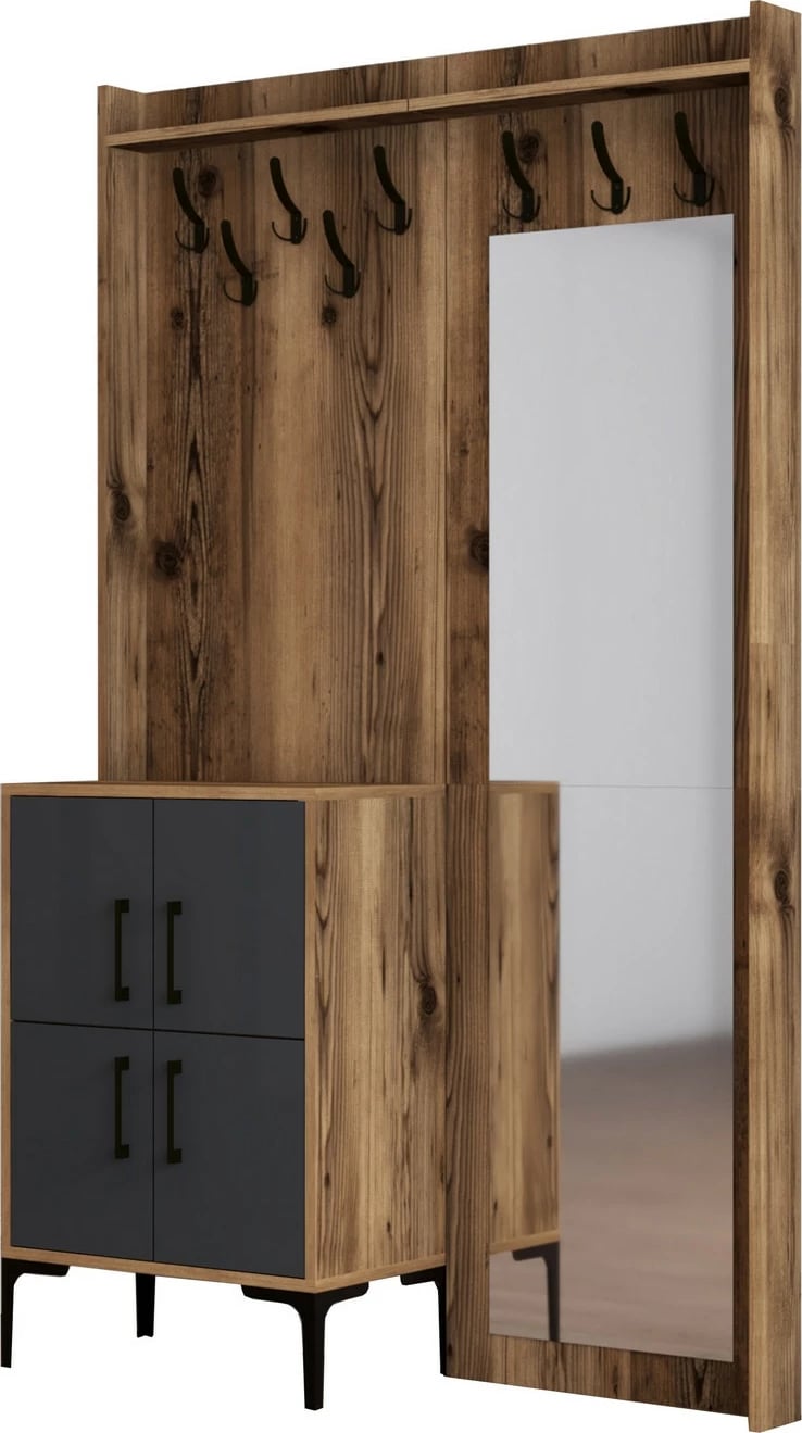 Stendë për korridor Hanah Home, Berlin BC, ngjyrë arre dhe antracit