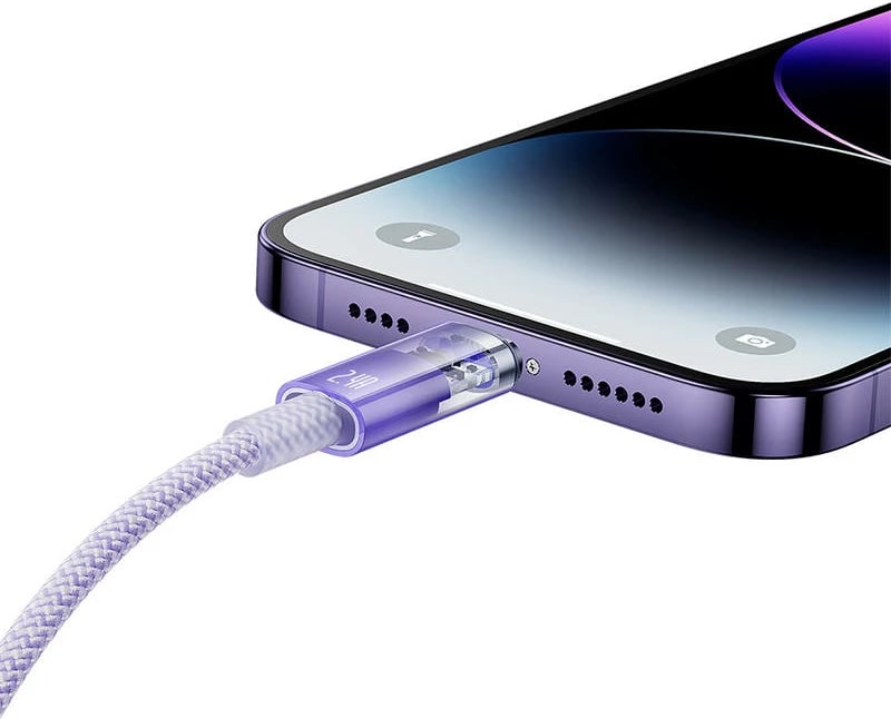 Kabllo karikimi e shpejtë Baseus Explorer Series USB-A në Lightning, 1m, vjollcë
