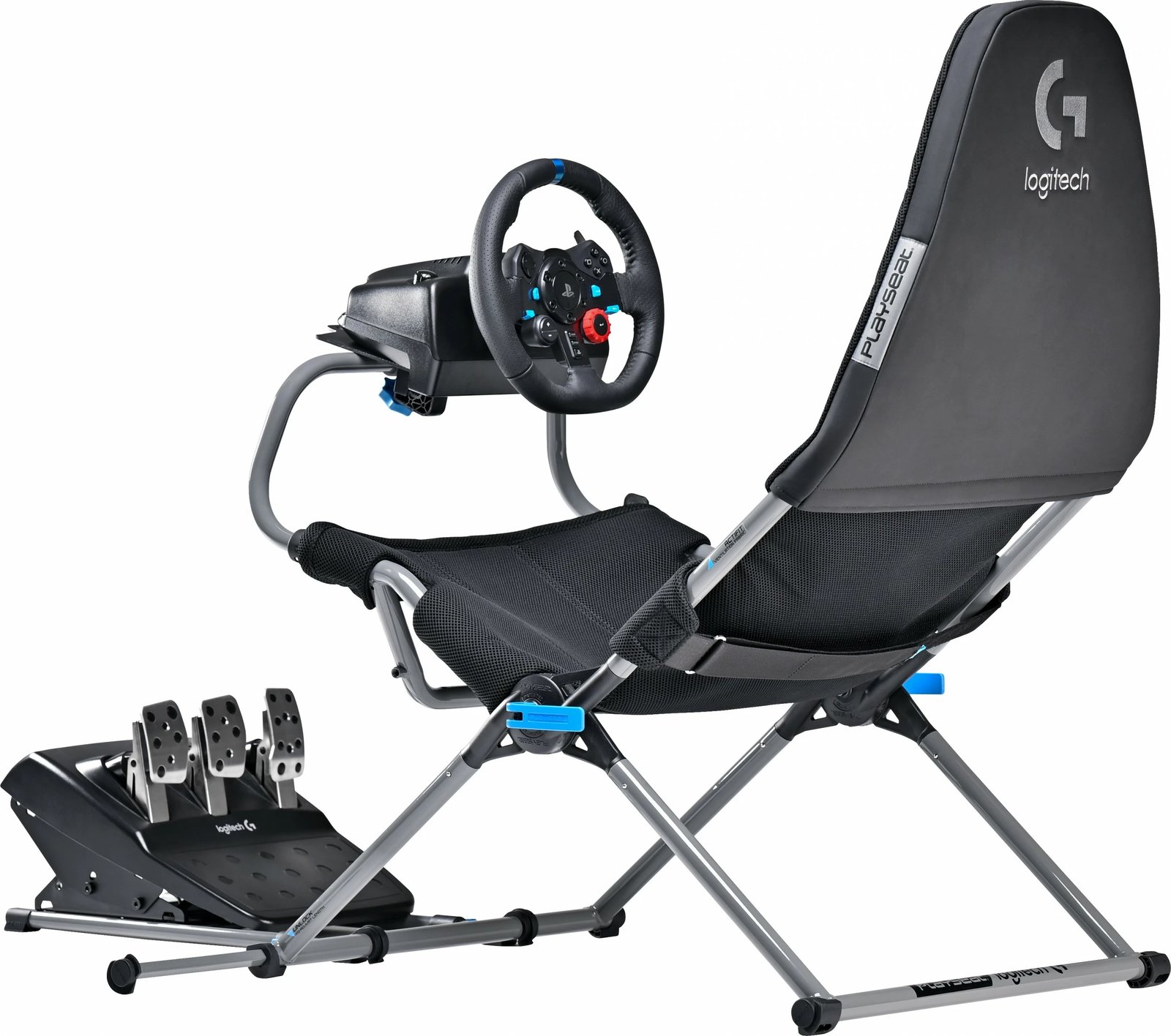 Karrige lojërash Playseat Challenge X Logitech G Edition, për konzolë, ngjyrë e zezë dhe gri