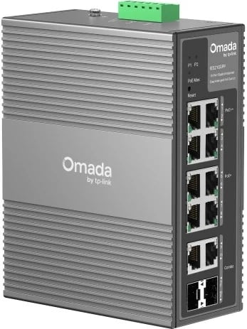 Switch industrial TP-Link Omada IES210GPP, 10 porta Gigabit, 8 PoE+, 2 SFP, Gri