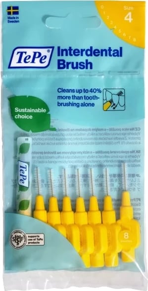 Brushë ndërdhëmbore TePe Original 0.7mm e verdhë 8 copë