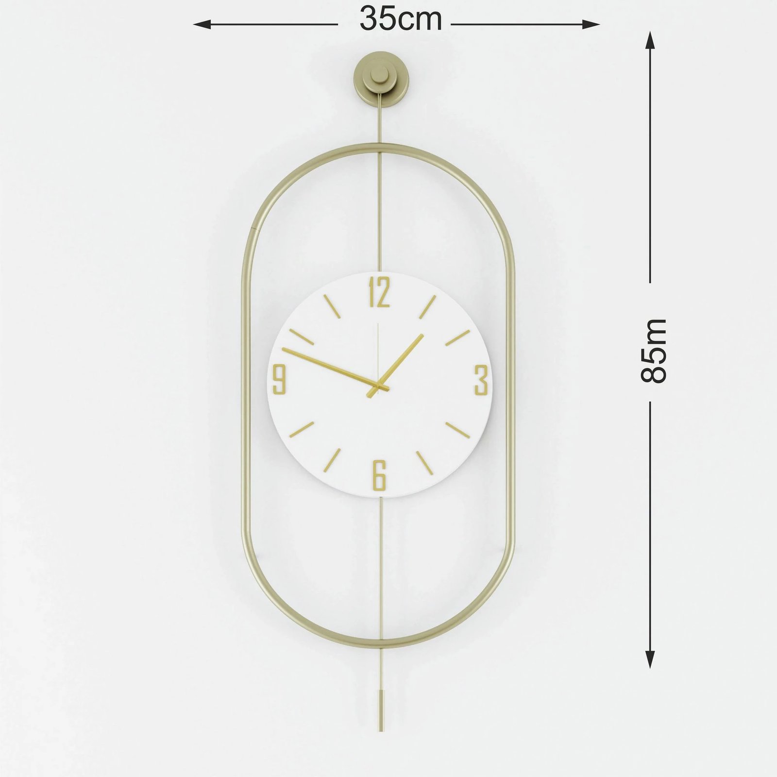 Orë muri dekorative metalike Wallity, Mclock-00113, ngjyrë ari