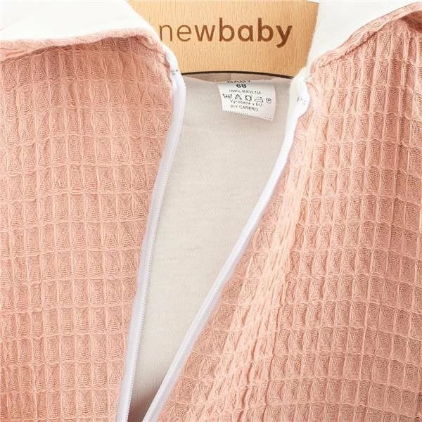 Kombinezon bebe me kapuç, NEW BABY Comfort Clothes, muslin 100% pambuk, madhësia 80 (9-12m), rozë