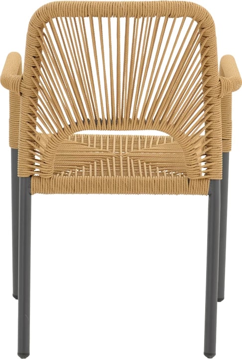 Karrige alumini me krahë Norture, e grumbullueshme, kornizë antracit-ratan natyral, 57x63x82cm