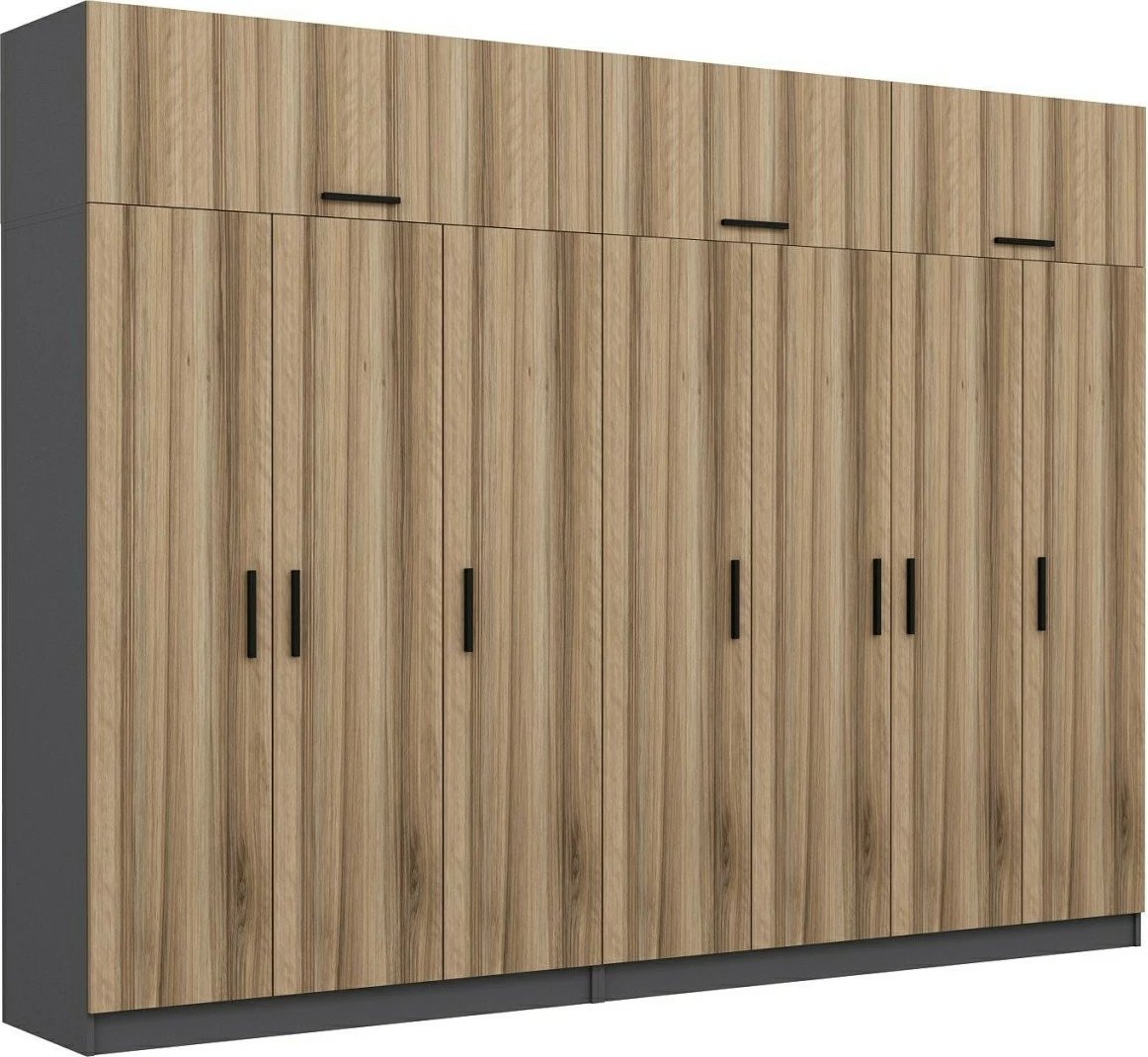 Dollap Skye Decor, ngjyrë arre dhe antracit, 315x235x52cm