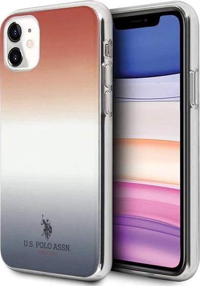 Mbështjellës U.S. Polo Assn. USHCN61TRDGRB për iPhone 11, Pattern Gradient, kuqe/blu