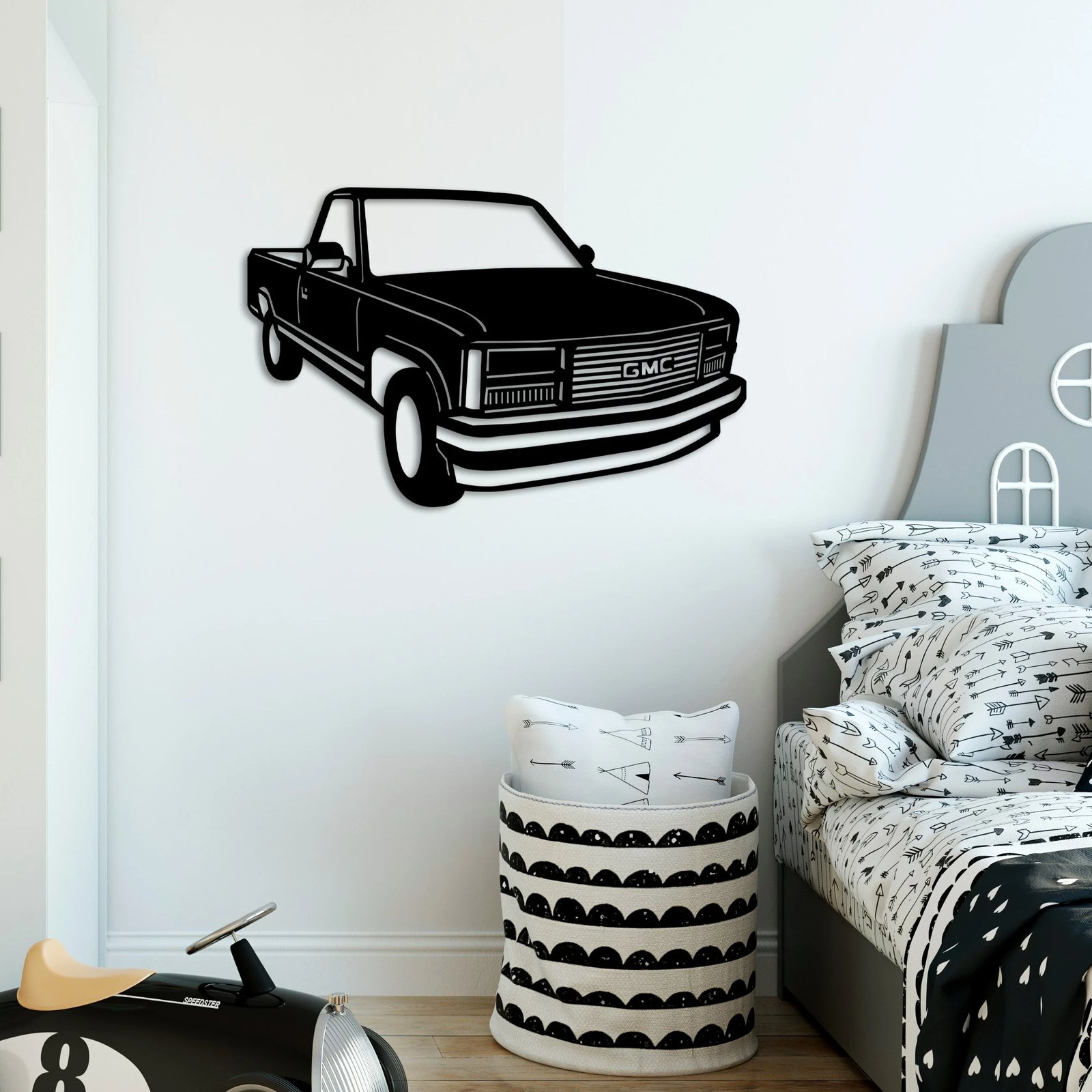 Aksesor dekorativ metalik për mur Wallity, GMC Sierra 1990