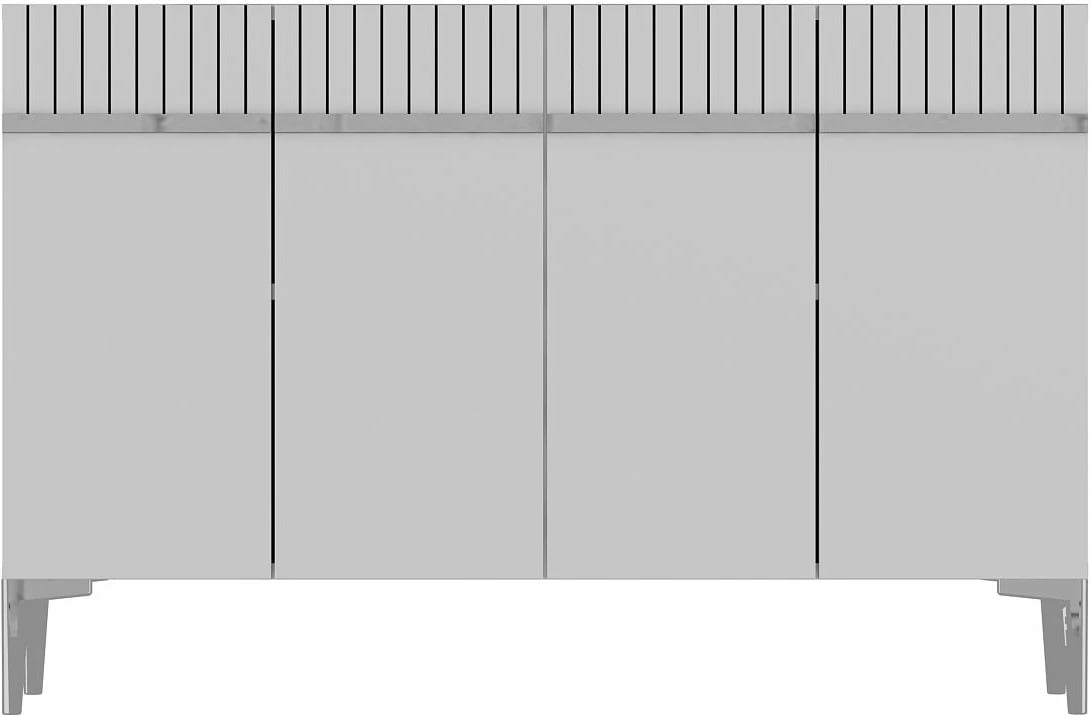 Konsolë Skye Decor, e bardhë, argjend