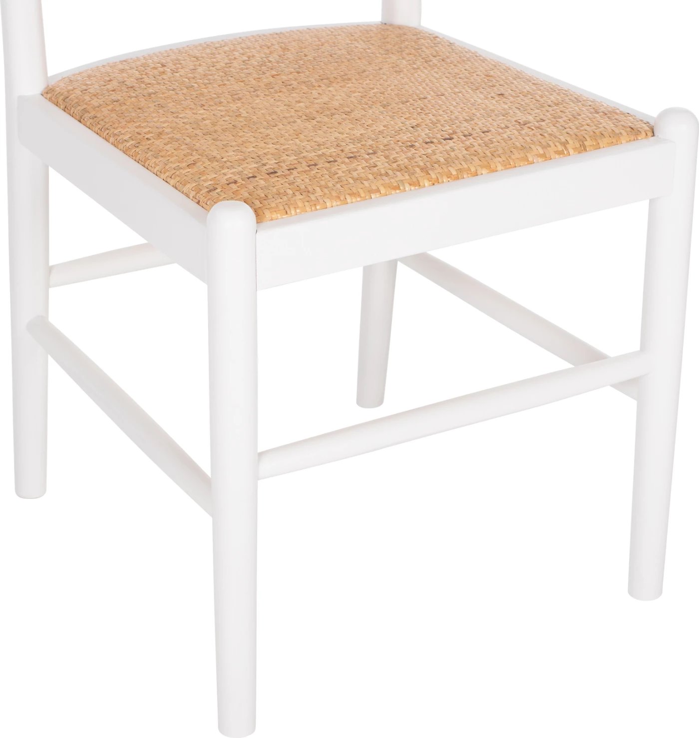 Karrige dru ahu, ngjyrë e bardhë-ratan bezhë, FH9407.03, 43x50x87H cm Karrige dru ahu, ngjyrë e bardhë-ratan bezhë, FH9407.03, 43x50x87H cm