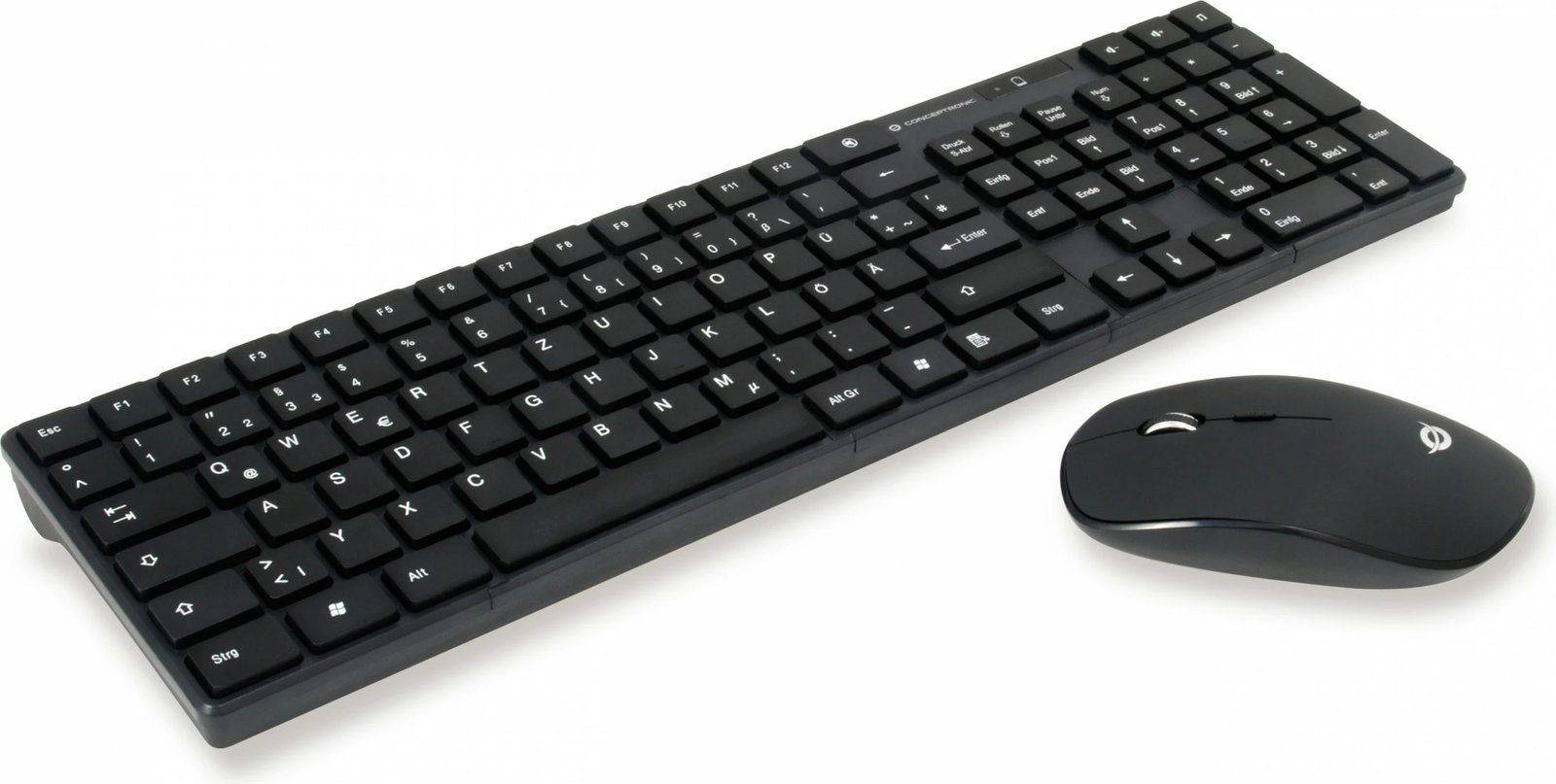 Tastierë wireless me maus Conceptronic, QWERTZ, 109 taste, nano receiver, e zezë