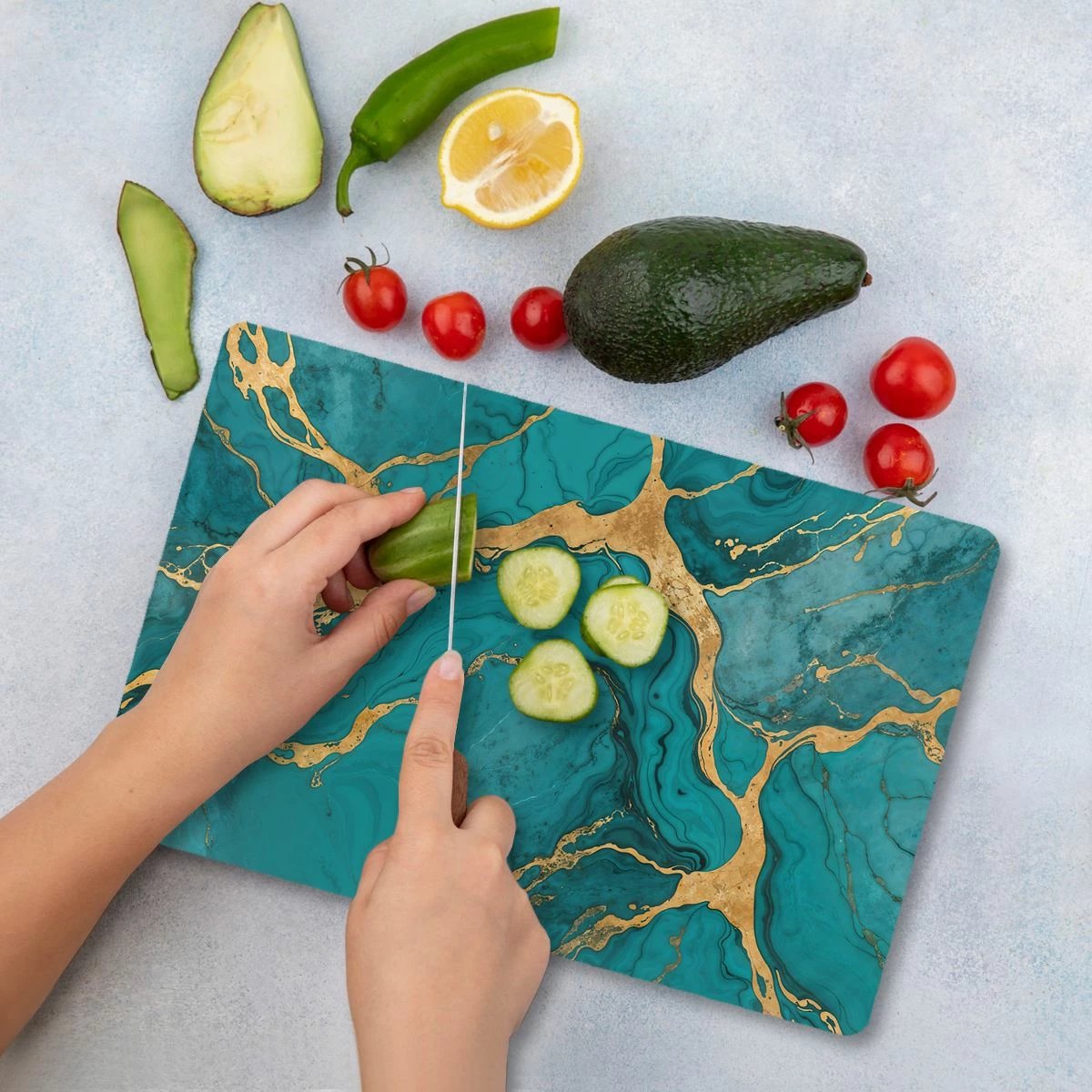 Dërrasë prerëse Hermia, qelq i temperuar, shumëngjyrëshe, Ckt13 - 3040, 30x40cm